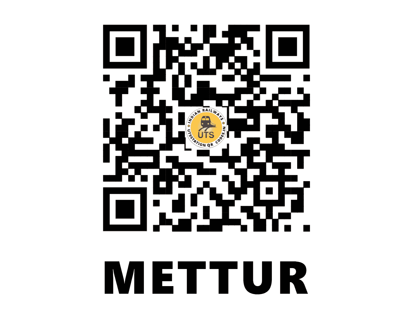 UTS QR Code for METTUR - MTE - SR (TAMIL NADU)